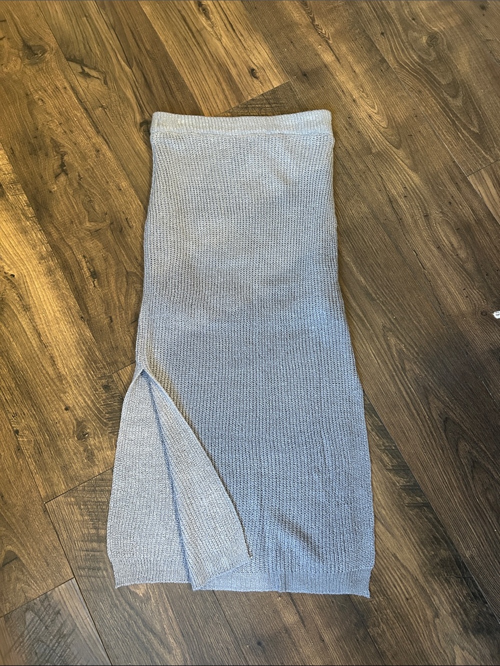 MIOU MUSE blue knitted midi skirt